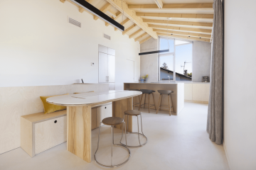 cuisine et salle à manger blanc et bois